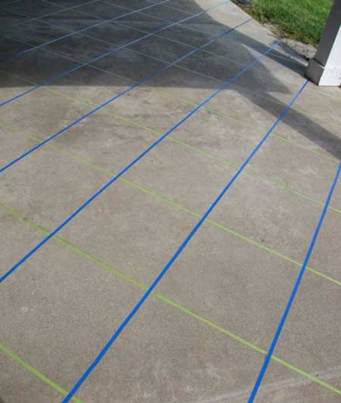 taped concrete slab edges