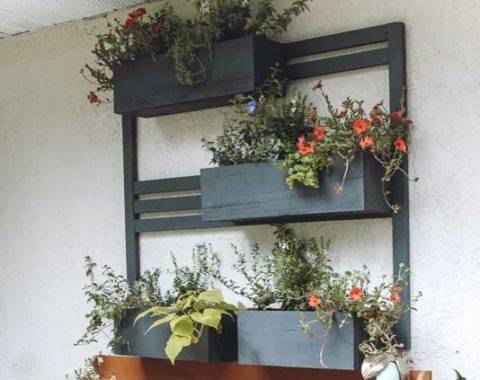 wooden vertical garden