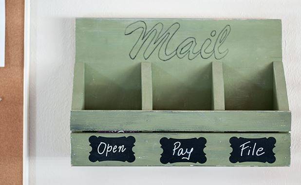 wooden mail organizer