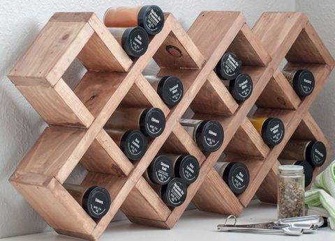 wooden spice rack