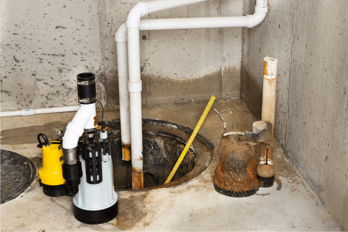 sump pump in concrete