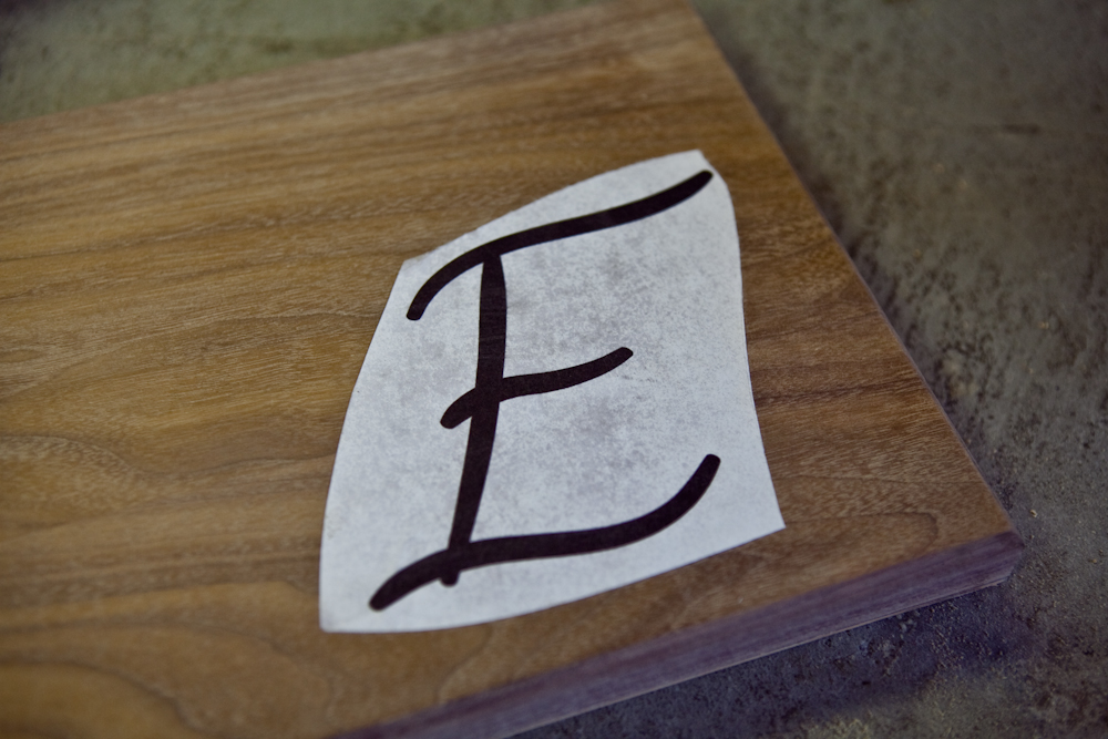 lay out typographic design on wood