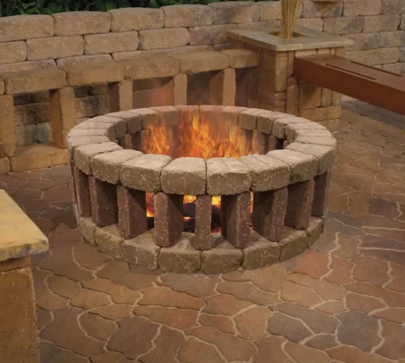 DIY brick fire pit