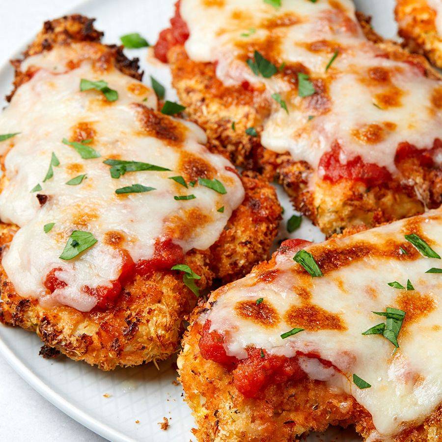 crispy chicken parm on plate