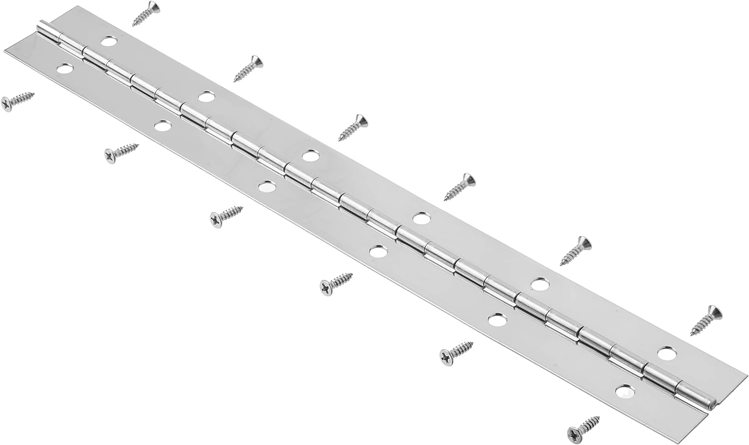 Stock product photo of a continuous hinge.