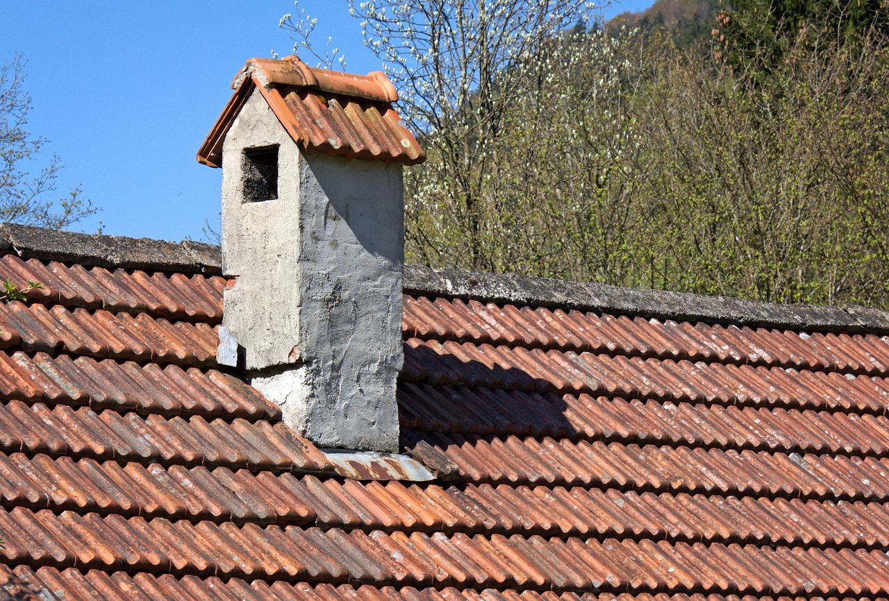 Poor flashing around a chimney.