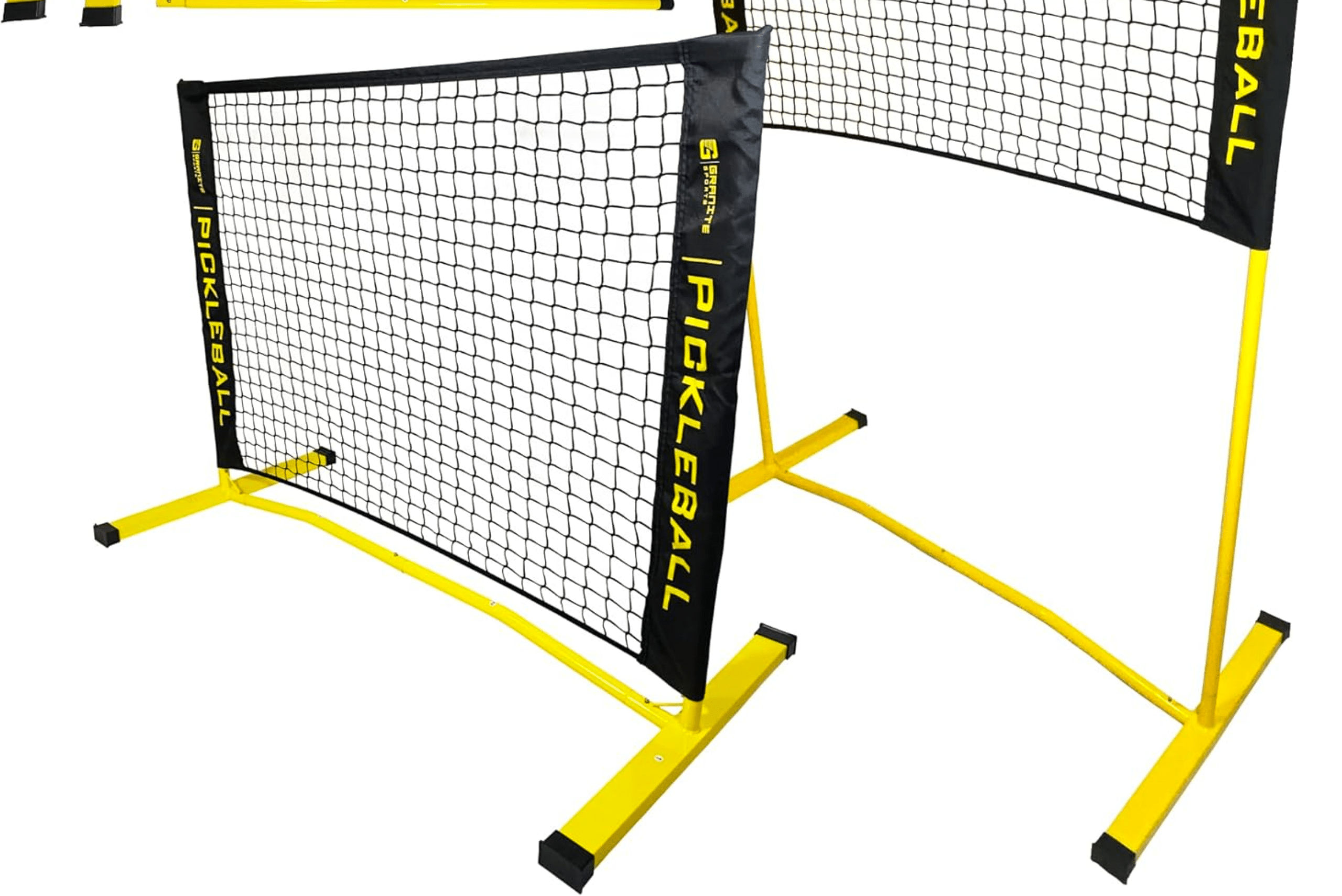 Yellow and black pickleball rebounder.